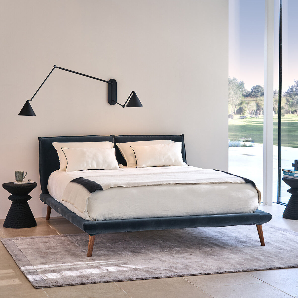 Lit velours avec sommier 180x200cm, Aurore design E. Gallina AM.PM