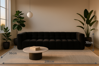 Canapé 4 places SERENA Micadoni 4 places velours noir