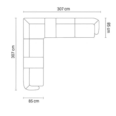 Canapé d’angle Micadoni modulable Shane 7 places en velours beige