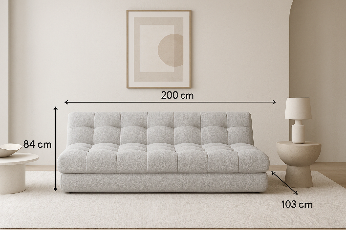 Canapé Tina 2 places gris- Micadoni