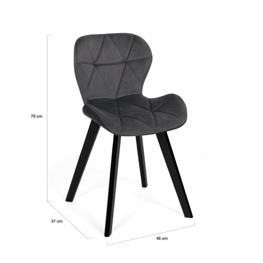 Lot de 4 chaises Daisy Griss