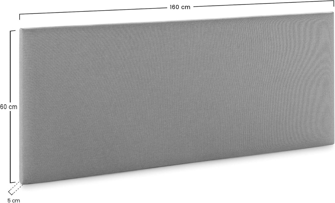 Tête de lit en tissu gris clair Aura 160x60cm