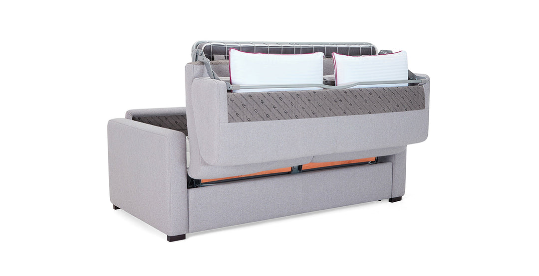 Canapé convertible 3 places MANOSQUE en tweed gris clair – CONVERTIBLE CENTER