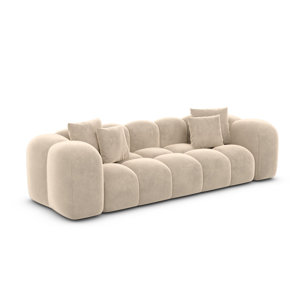 Canapé HOMIFAB Nuvola 3 places en velours crème