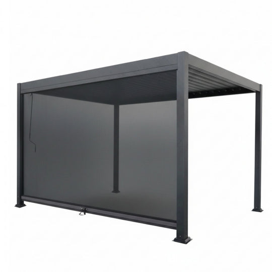Store DRAWER Tero pour pergola bioclimatique 4m gris foncé