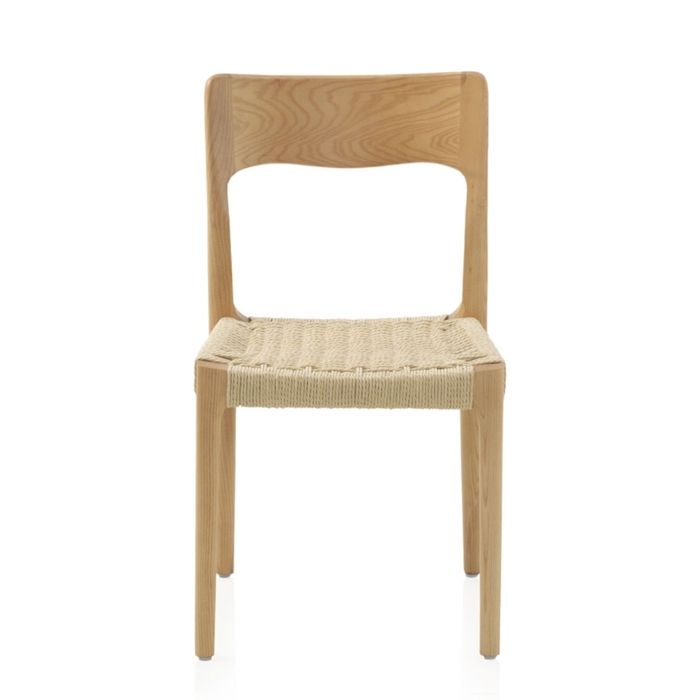 Lot de 2 chaises GABAR en bois de frêne avec assise tressée