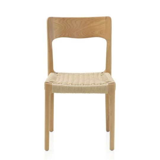 Lot de 2 chaises GABAR en bois de frêne avec assise tressée