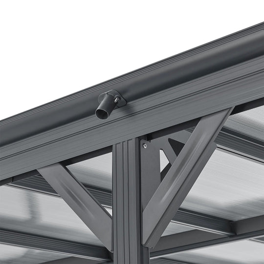 Carport JUSKYS toit plat 5x3m en aluminium gris anthracite