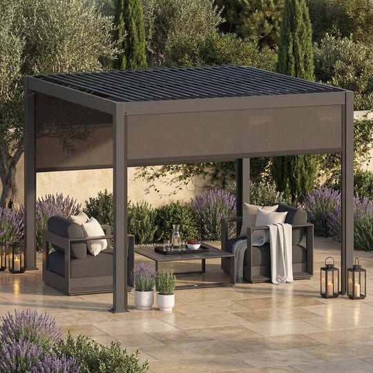 Store pour pergola HESPERIDE Evonis 3m gris graphite