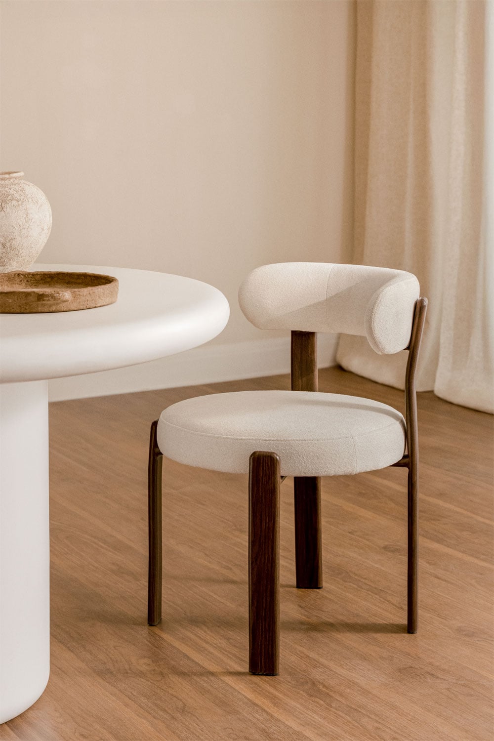 Lot de 2 chaises Sklum Jolie chenille beige crème