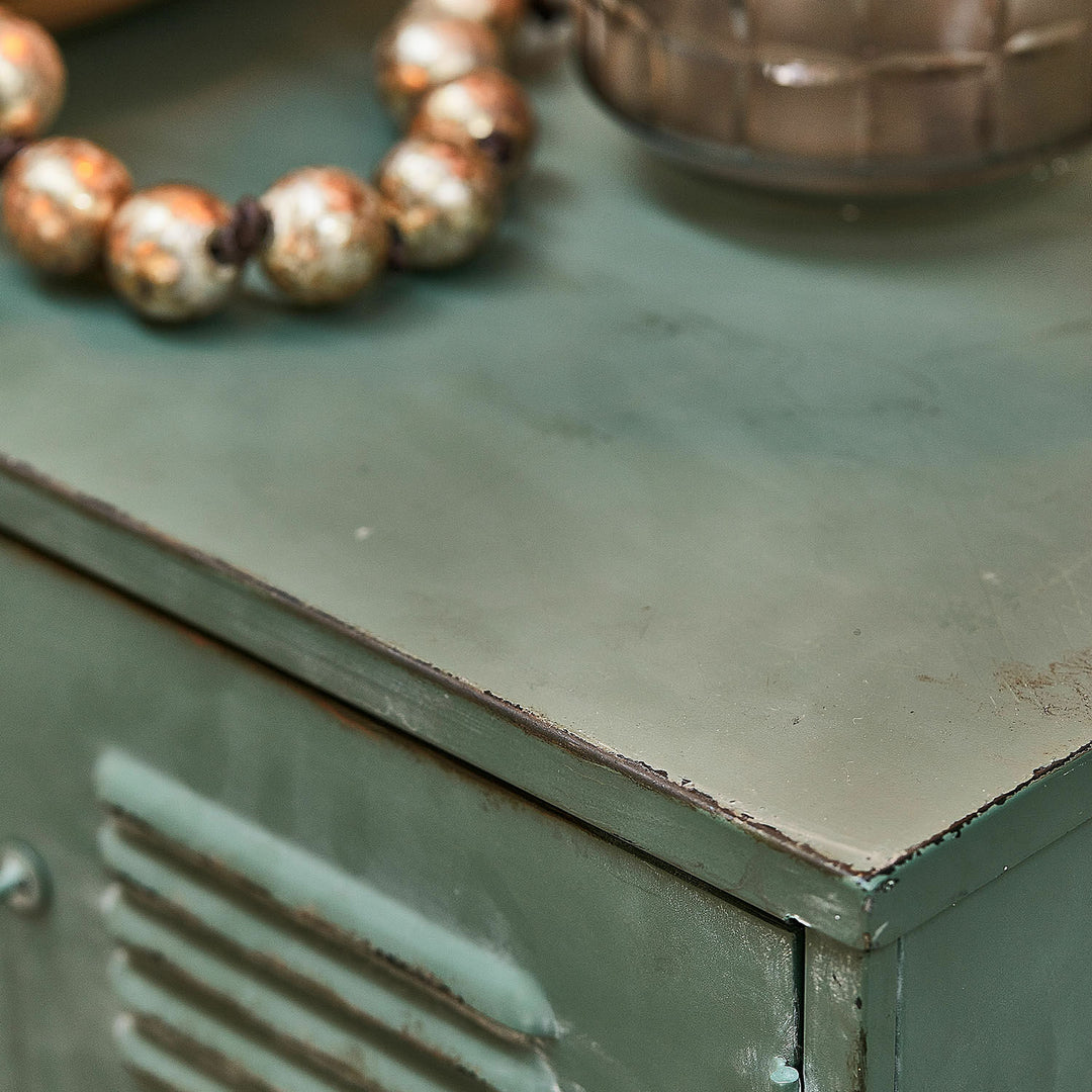 Armoire style industriel URILLAC vert vieilli