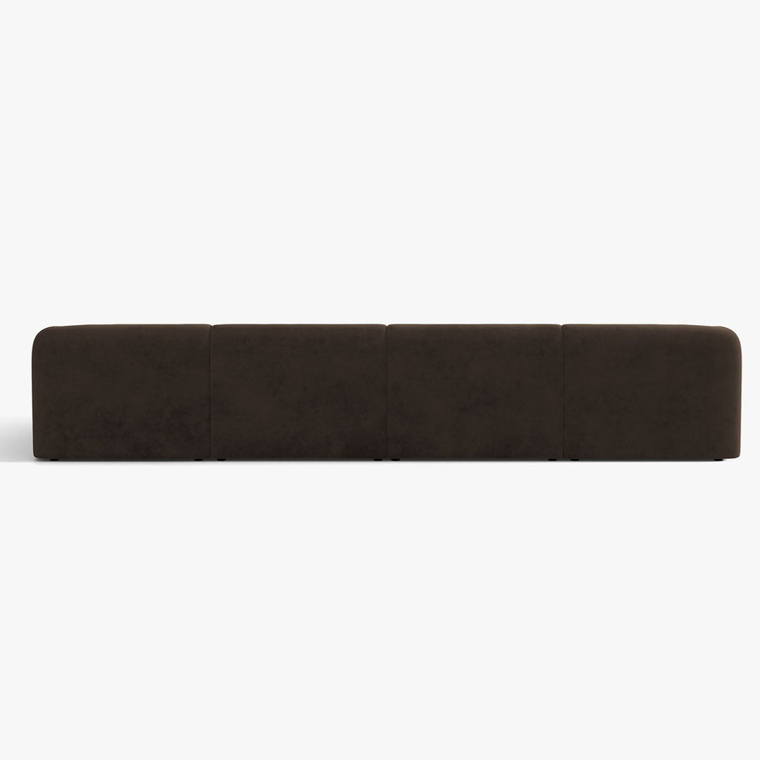 Canapé d'angle MICADONI Miley 4 places velours marron foncé