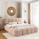 Lit coffre CASANOVA Elise en tissu bouclette rose 140x200cm — photo produit