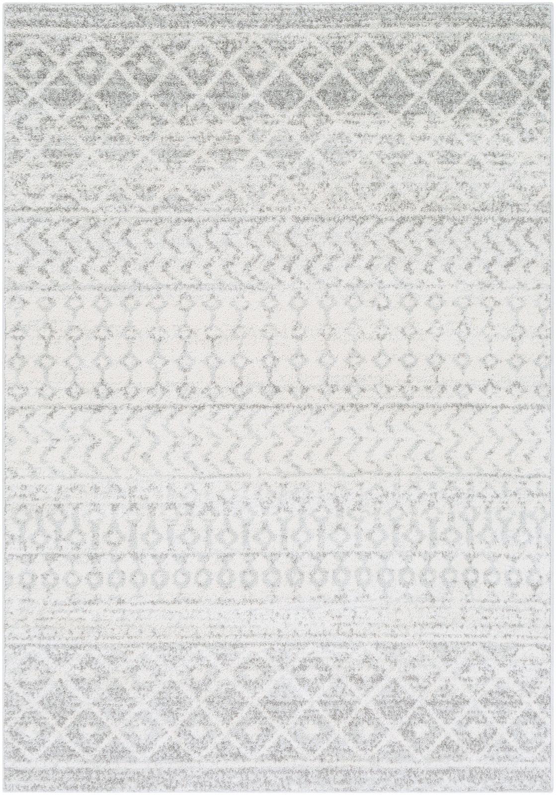 Tapis SURYA Mila scandinave, motif géométrique fin gris clair sur fond blanc, vue 7