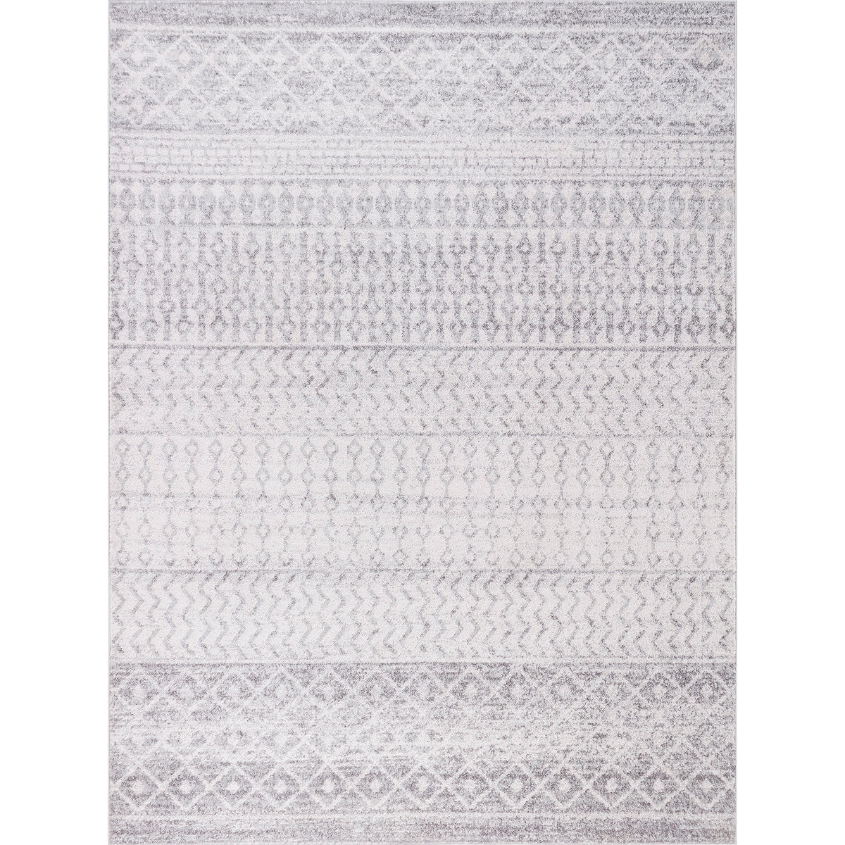 Tapis SURYA Nice scandinave, motif géométrique losanges gris et blanc, vue 12