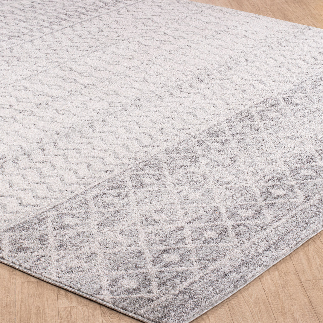 Tapis Scandinave Bohème Gris/Blanc Nice