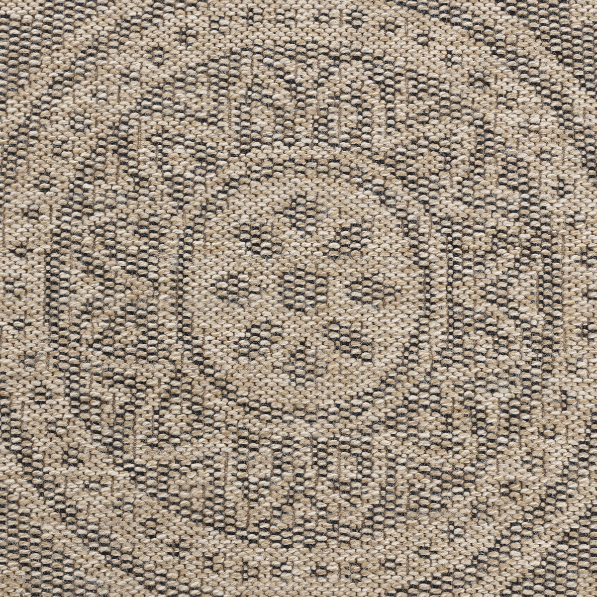 Tapis rond SURYA Lee extérieur, motif rosace aspect jute beige et noir, vue 8