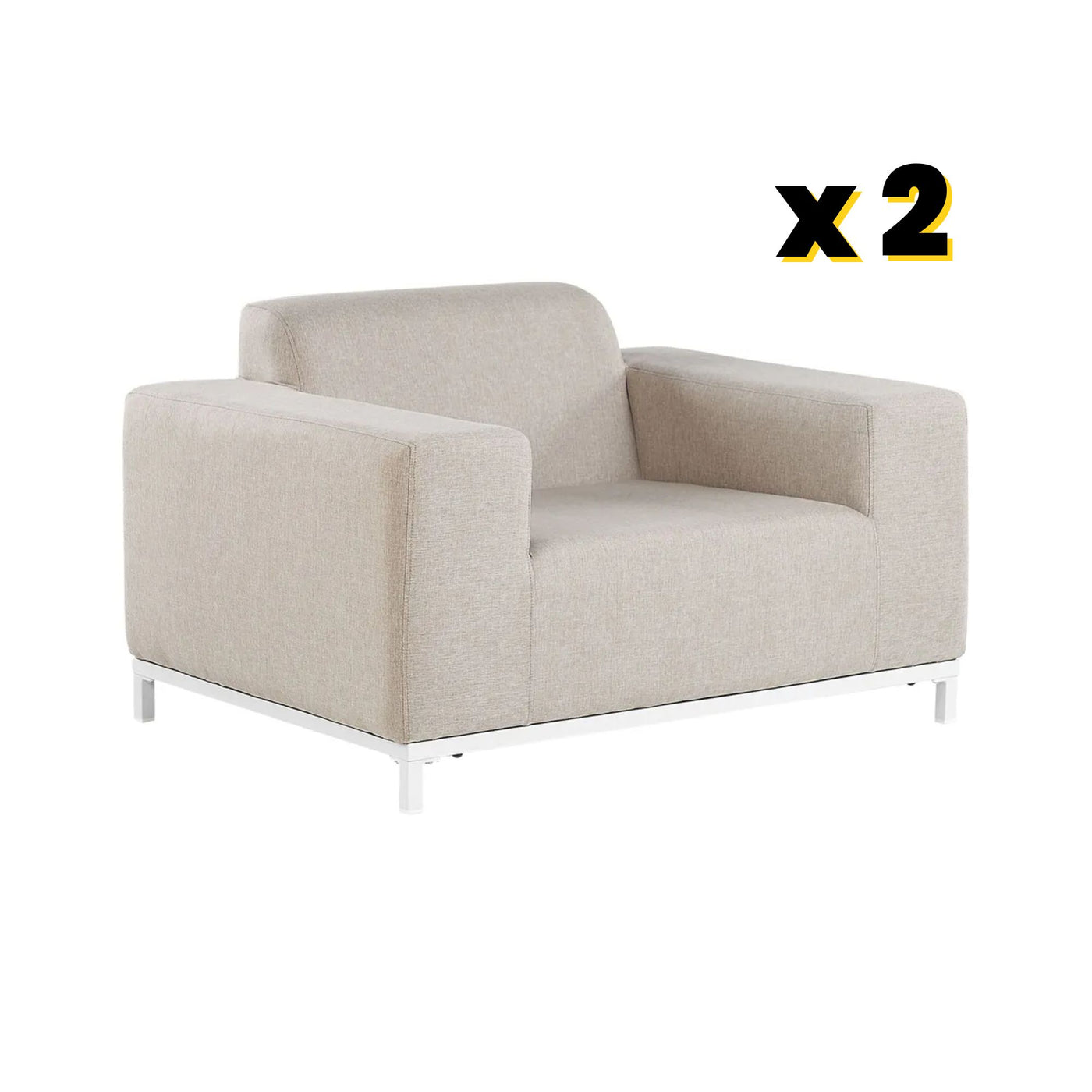 Ensemble de 2 fauteuils de jardin ROVIGO Tissu Beige