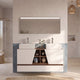 Ensemble de meubles de salle de bain MAPAU Rennes plus noyer Canaletto, 120 cm + double vasque + miroir LED — photo produit