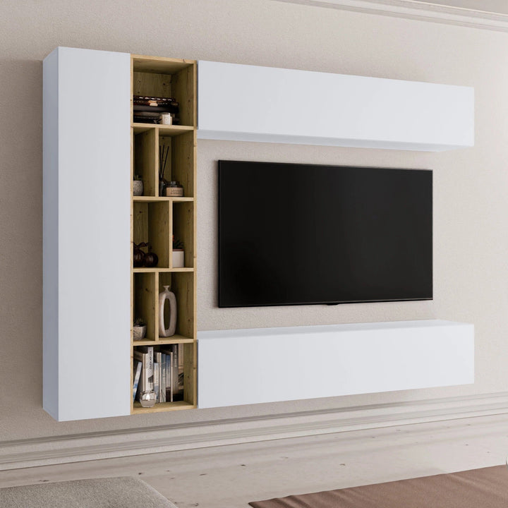 Ensemble de salon COMFIVO Natura blanc chêne