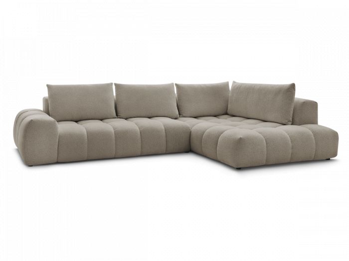 Canapé d'angle BOBOCHIC EVEREST Tissu Chiné Taupe — photo produit