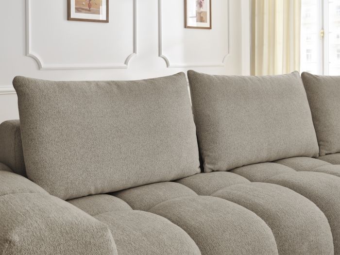 Canapé d'angle BOBOCHIC EVEREST Tissu Chiné Taupe — photo produit