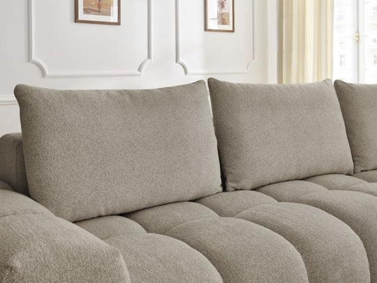 Canapé d'angle BOBOCHIC EVEREST Tissu Chiné Taupe — photo produit
