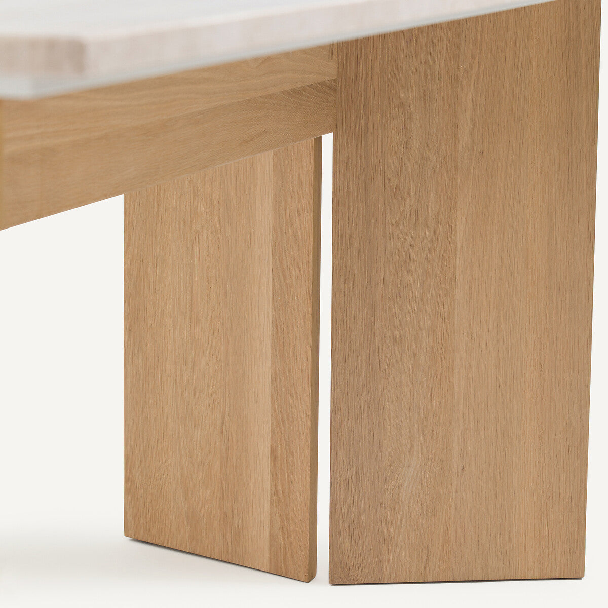 Table travertin chêne massif blanchi, Mindo AM.PM