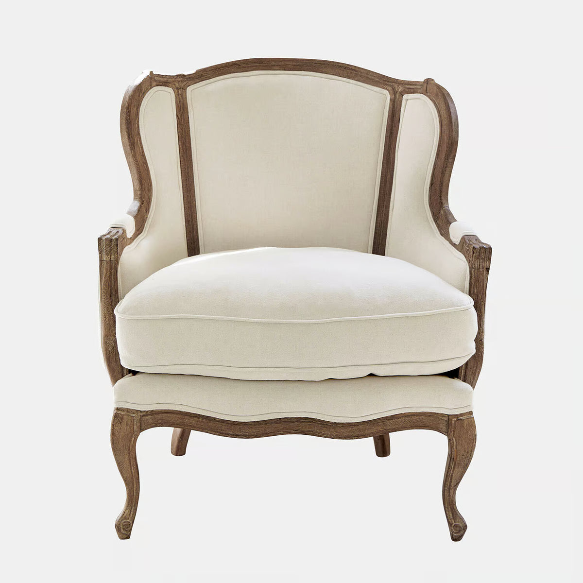 Fauteui LOBERON Kingswinford en bois et tissu beige