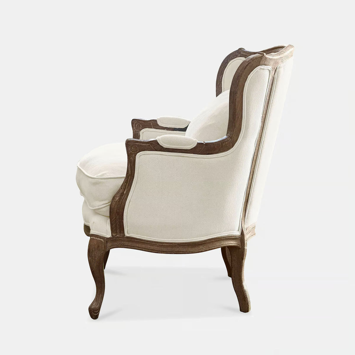 Fauteui LOBERON Kingswinford en bois et tissu beige