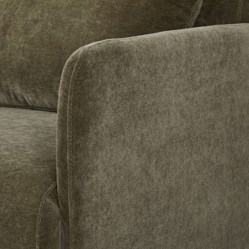 Fauteuil BELUSHI convertible en tissu chenille vert Kaki Drawer