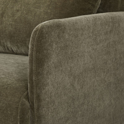 Fauteuil BELUSHI convertible en tissu chenille vert Kaki Drawer