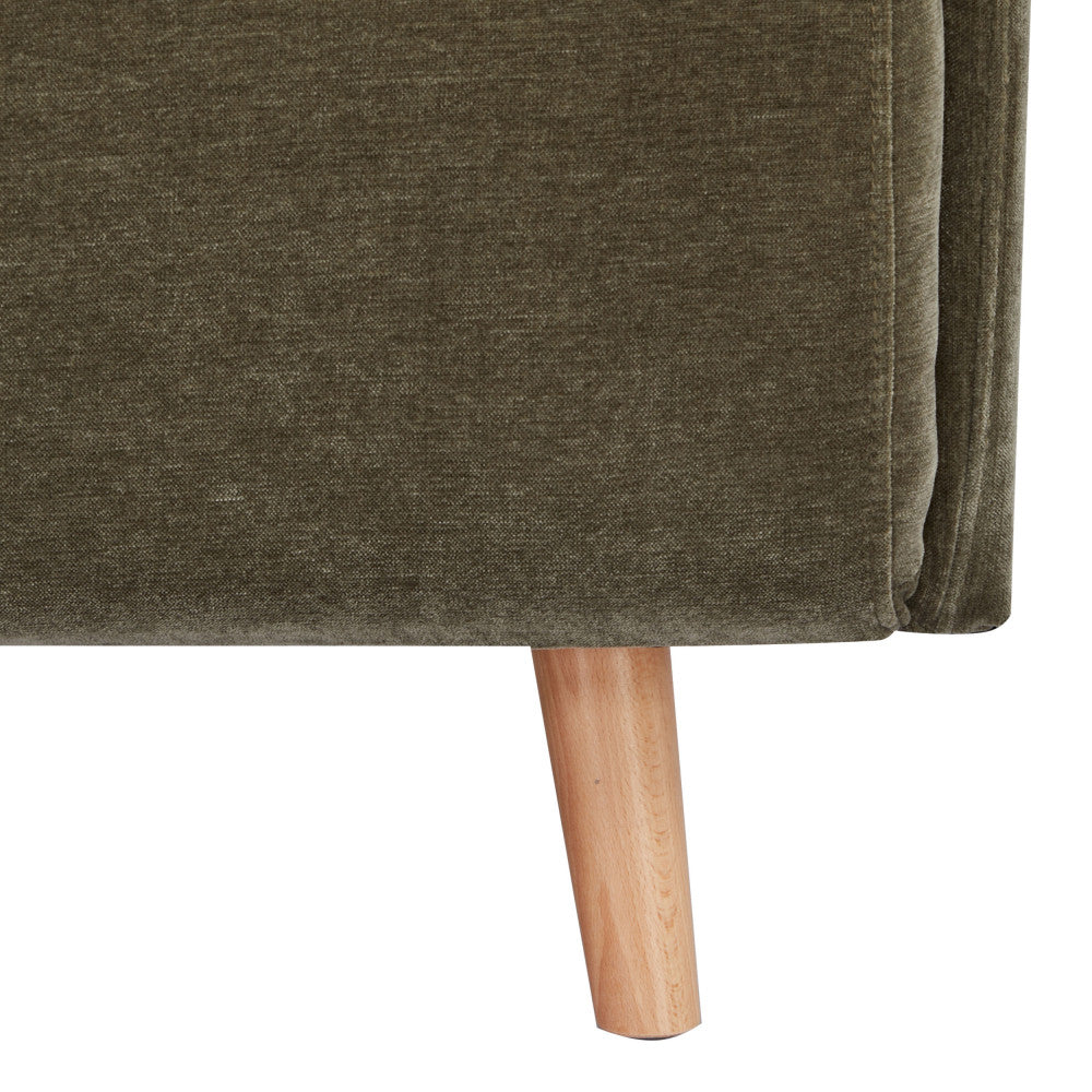 Fauteuil BELUSHI convertible en tissu chenille vert Kaki Drawer