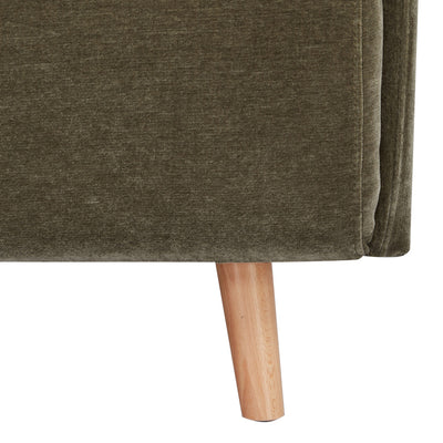 Fauteuil BELUSHI convertible en tissu chenille vert Kaki Drawer