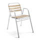 Lot de 4 chaises de jardin en bois et aluminium avec accoudoirs TIMES SQUARE