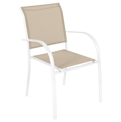 Lot de 6 Fauteuils de jardin empilables HESPERIDE Piazza Lin & Blanc