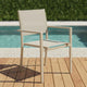 Lot de 4 fauteuils de jardin Oviala en aluminium crem et textilène avec accoudoirs