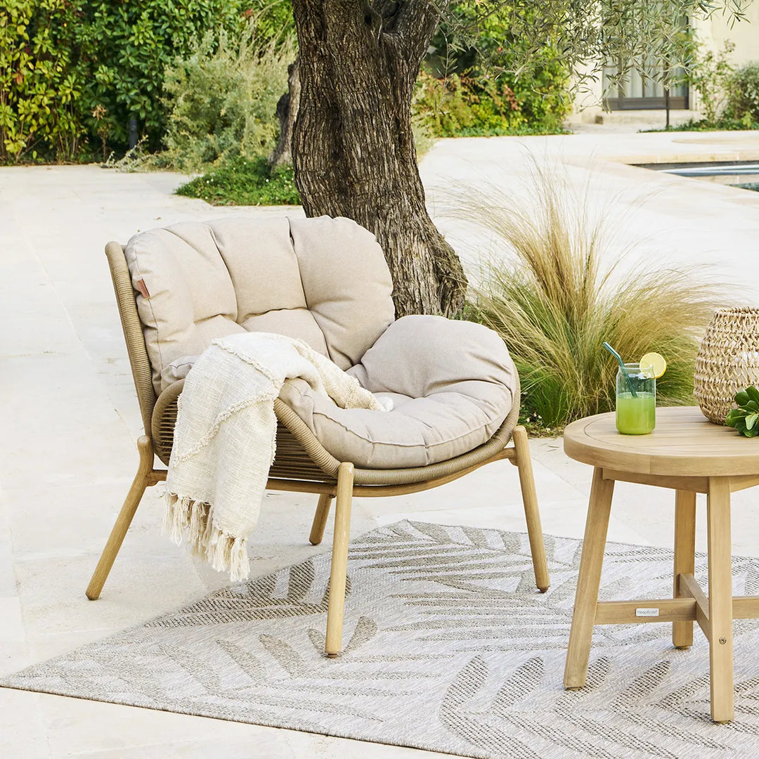Lot de 2 fauteuil de jardin HESPERIDE Meloane en acier beige