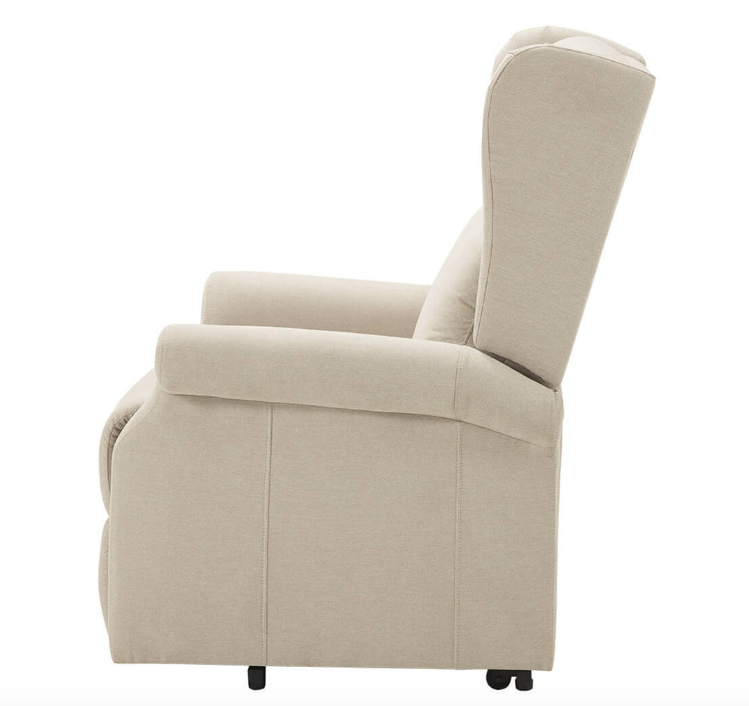 Fauteuil de relaxation électrique LES TENDANCES Agora releveur électrique 1 moteur tissu beige clair