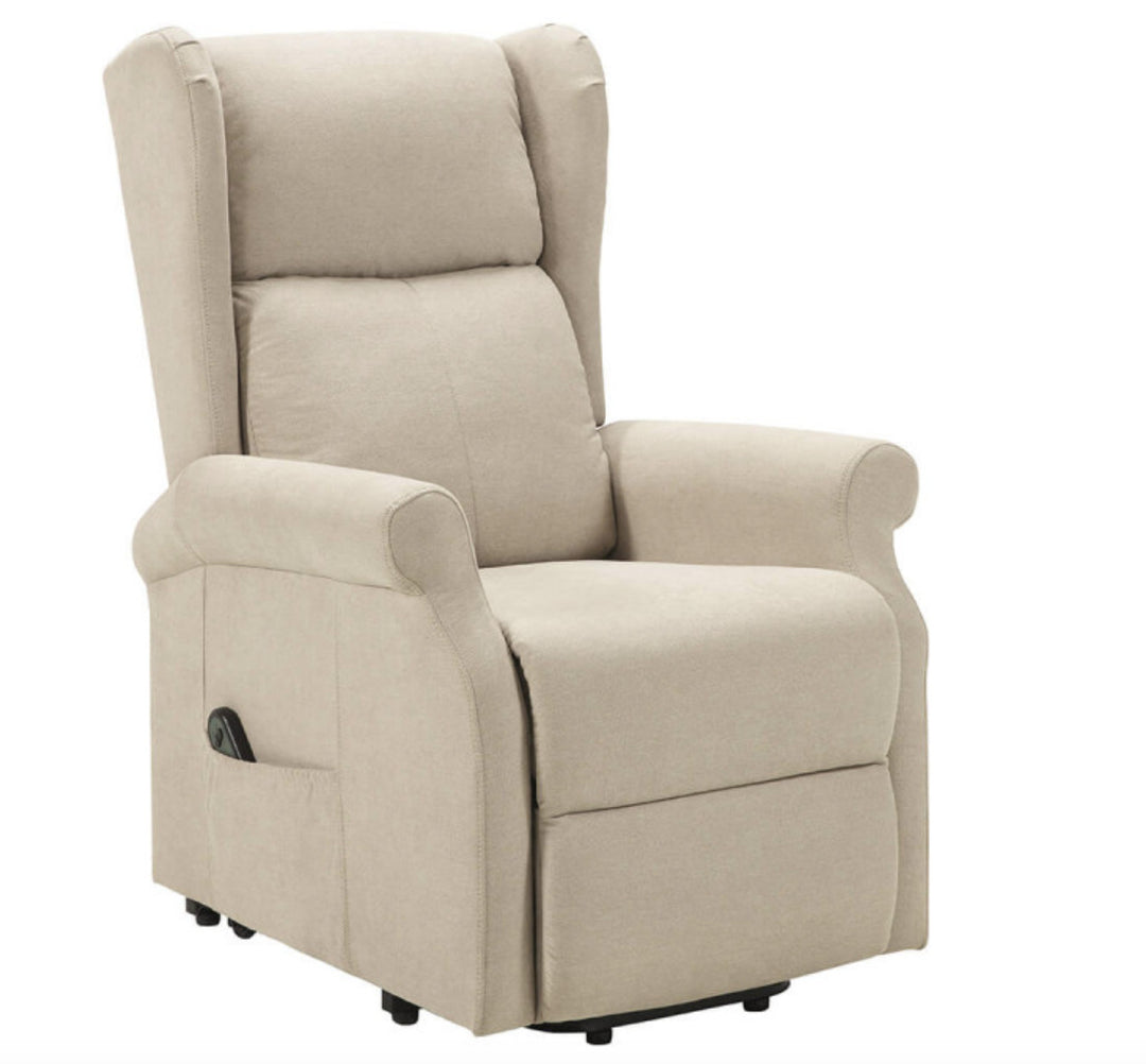 Fauteuil de relaxation électrique LES TENDANCES Agora releveur électrique 1 moteur tissu beige clair