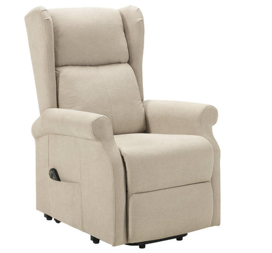 Fauteuil de relaxation électrique LES TENDANCES Agora releveur électrique 1 moteur tissu beige clair