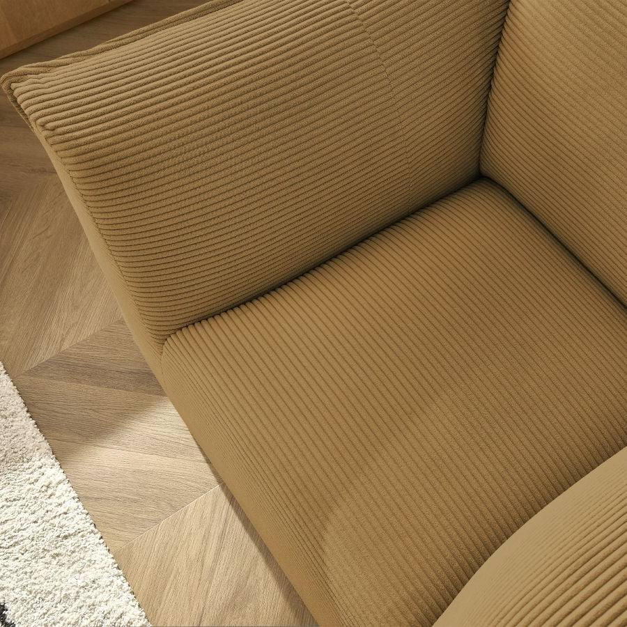 Fauteuil BOBOCHIC 1 place en velours côtelé jaune GIORGIA