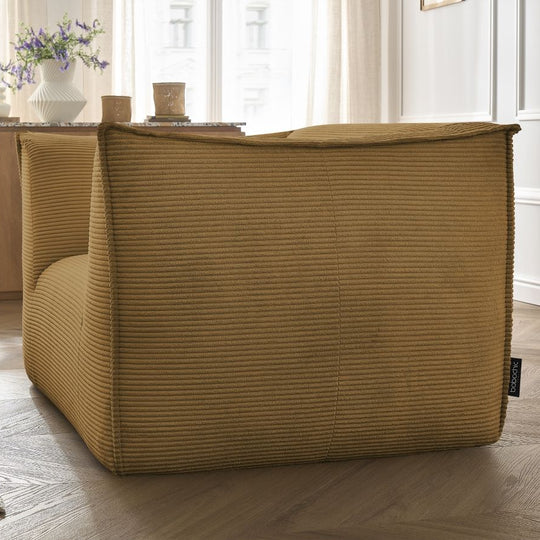 Fauteuil BOBOCHIC 1 place en velours côtelé jaune GIORGIA