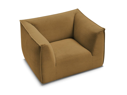 Fauteuil BOBOCHIC 1 place en velours côtelé jaune GIORGIA