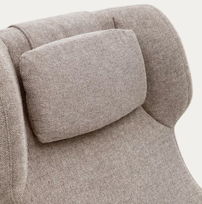 Fauteuil pivotant KAVE HOME avec accoudoirs Zalina en chenille beige et acier avec finition noire
