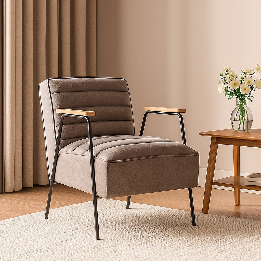 Fauteuil simili cuir gris HUTCH