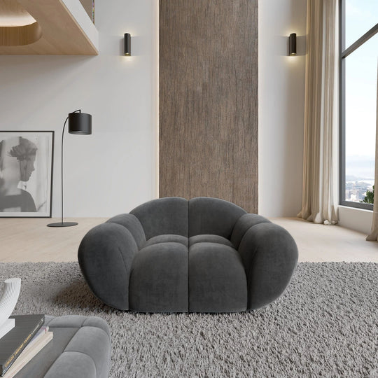 Fauteuil ICONX STUDIOS Sueno en velours anthracite