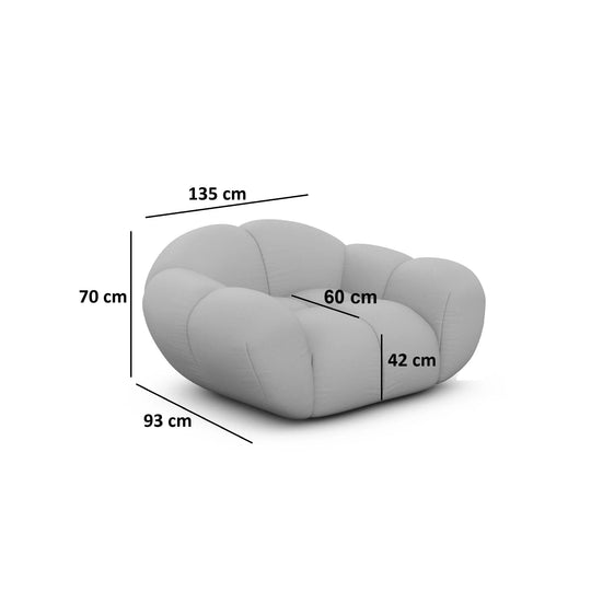 Fauteuil ICONX STUDIOS Sueno en velours anthracite