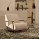 Fauteuil KAVE HOME Meghan en chenille perle et bois de frêne finition noyer