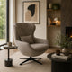 Fauteuil KAVE HOME Sorile pivotant chenille marron